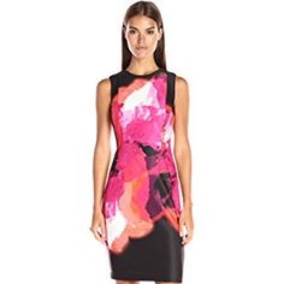 Calvin Klein Scuba Sheath Dress Size 2 - Picture 1 of 3